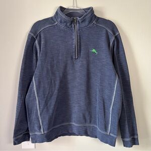 Tommy Bahama Heather Blue Quarter Zip Pullover